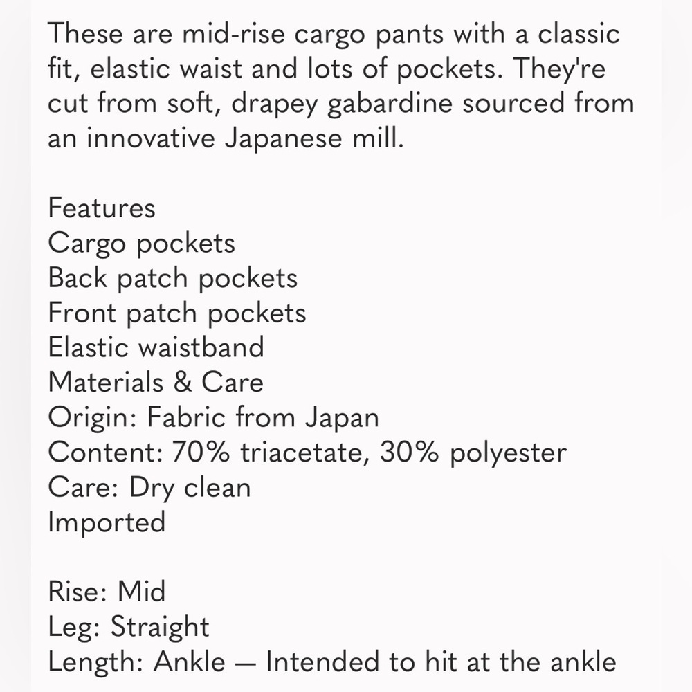 New! Babaton Titan Silk & Cotton Blend Cargo Pants - Gorgeous! - Picture 12 of 12